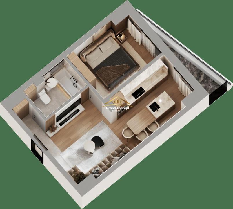 Apartament 1 camera, Dacia, 44.86mp, €63.379 Cod Oferta: 10199 - 2