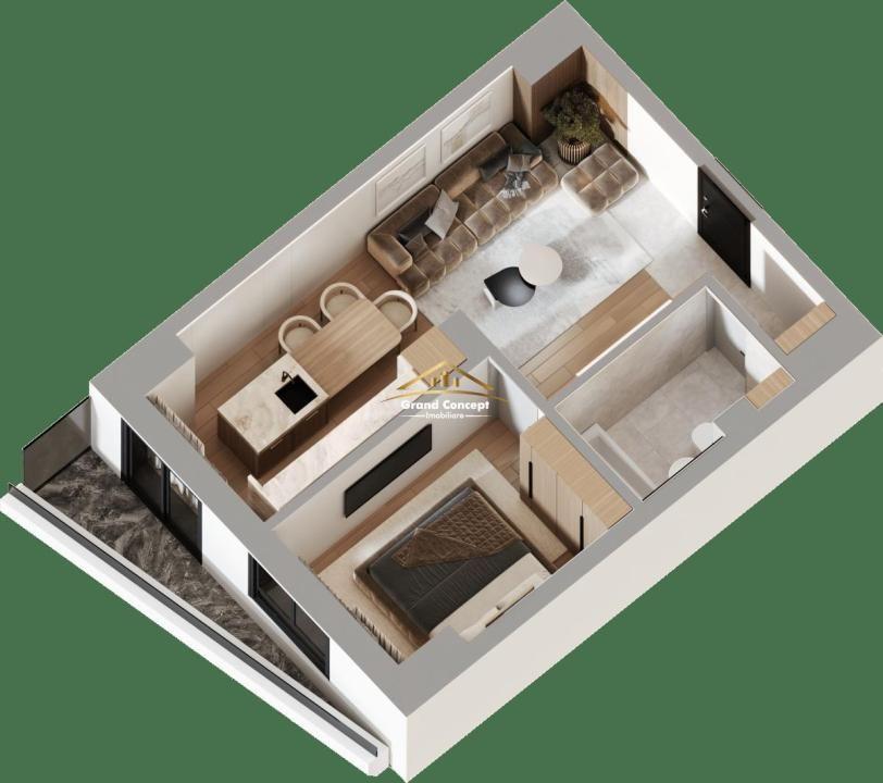 Apartament 1 camera, Dacia, 44.86mp, €63.379 Cod Oferta: 10199 - 3
