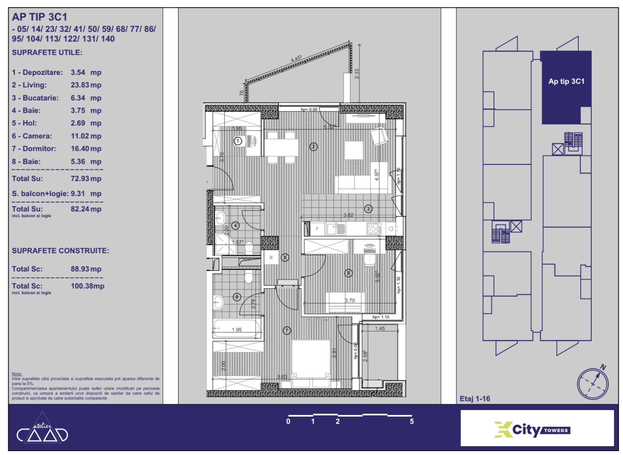 Apartament NOU, cu 3 camere în Timișoara, parcare subterană inclusă - 5