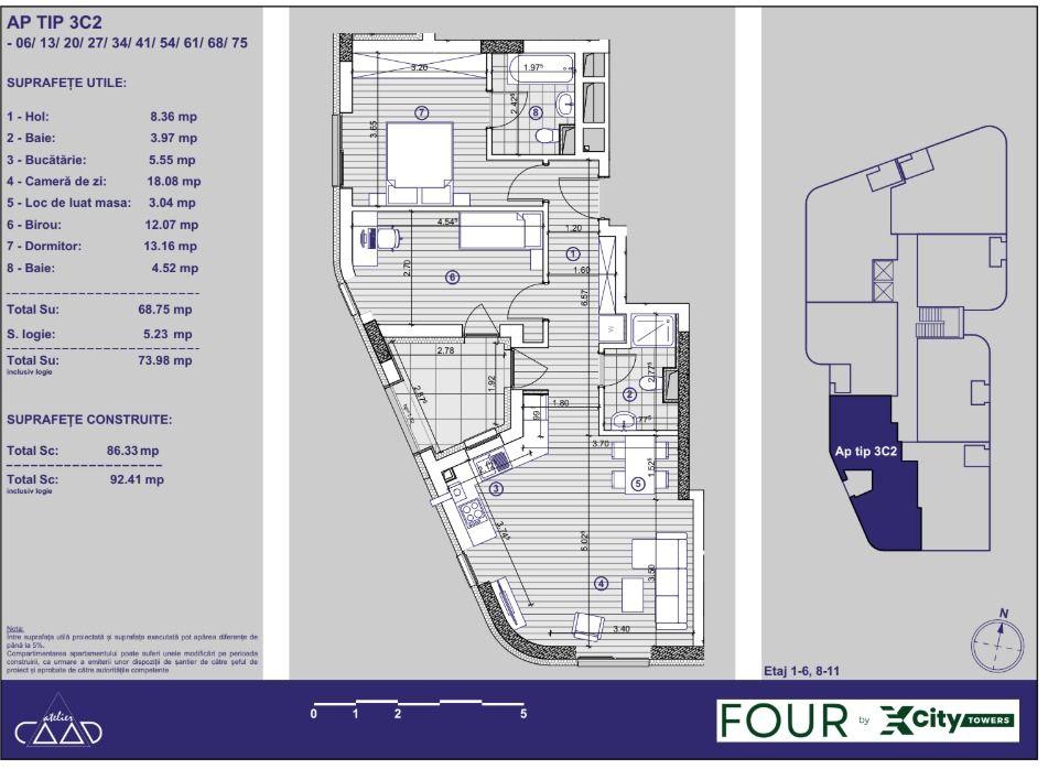 Apartament cu 3 camere și parcare subterană | XCity Timișoara - 9