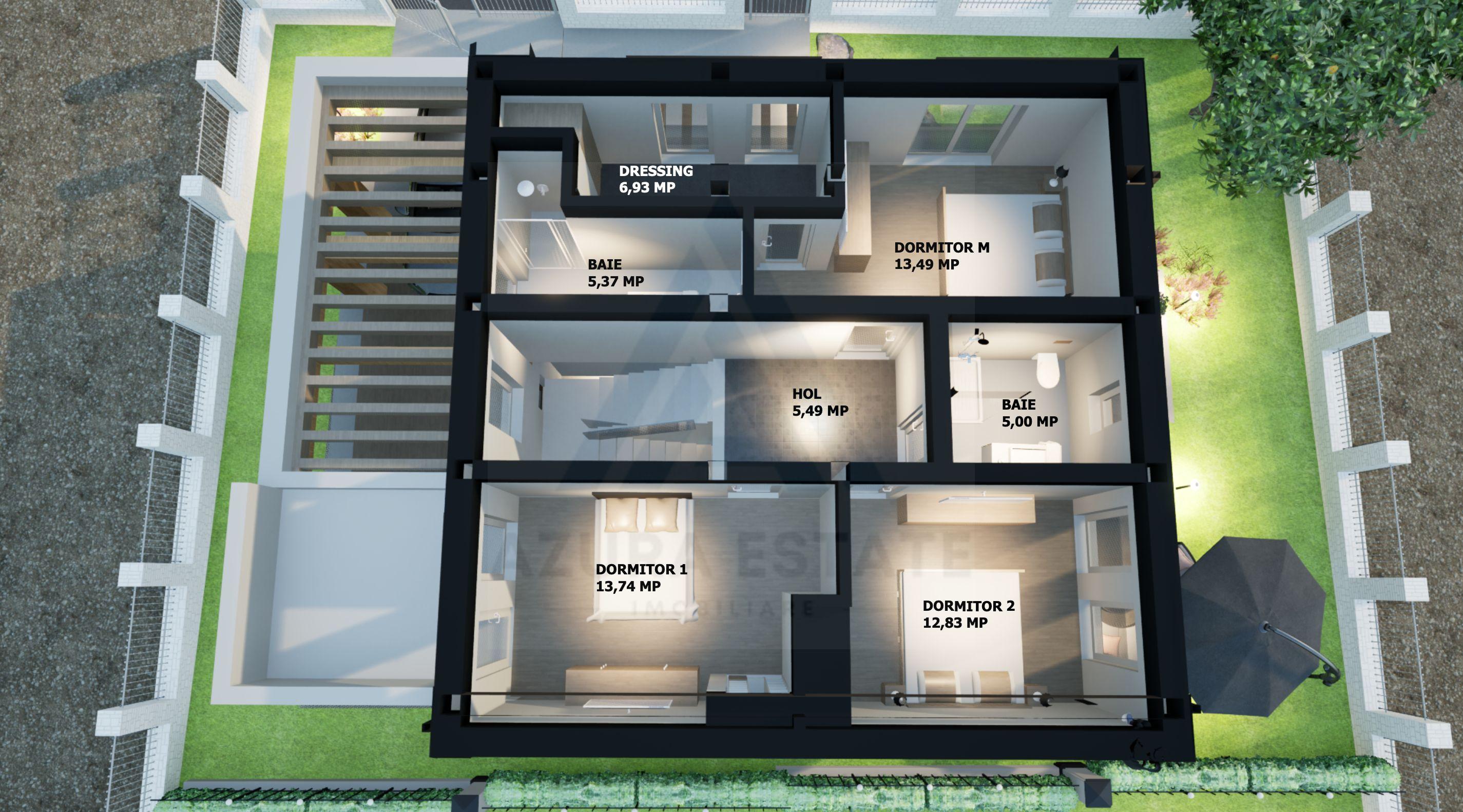 Casa individuala premium 4 camere 3 bai teren 365 mp Calea Cisnadiei - 17