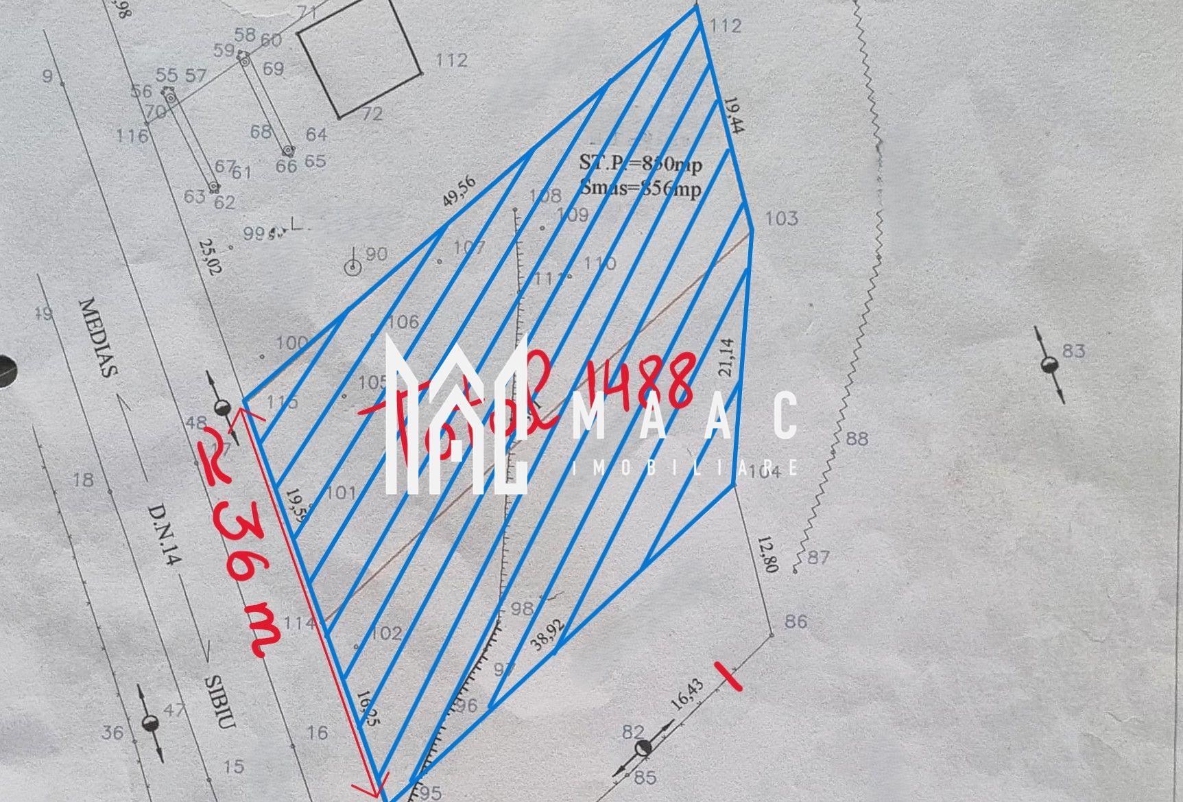 Teren intravilan I 1500mp I Front 36m I DN14 I Slimnic - 1