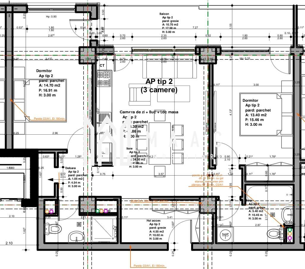 Apartament 3 camere | 72.35 MPU | Balcon | Veterani - 6