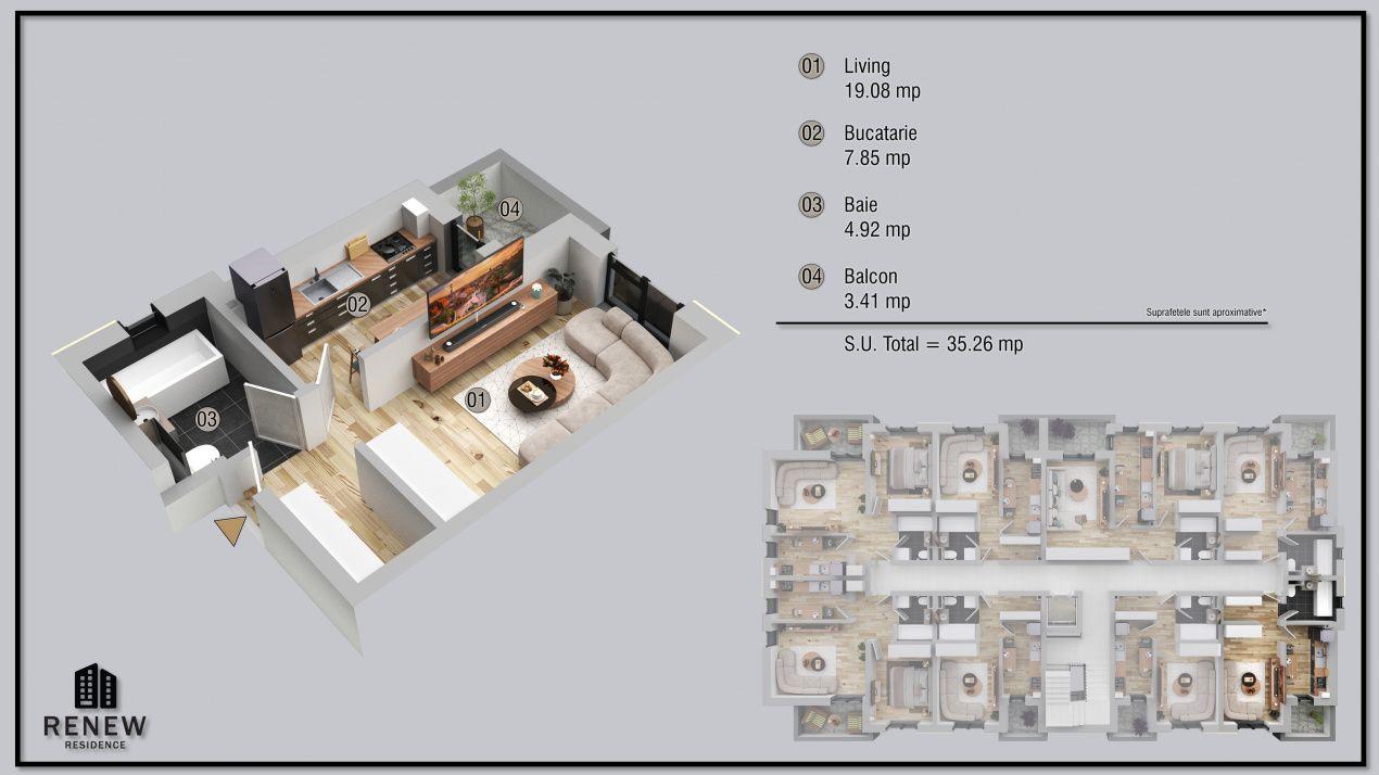 Garsoniera in zona Militari Residence finalizare aprilie 2026 - 4