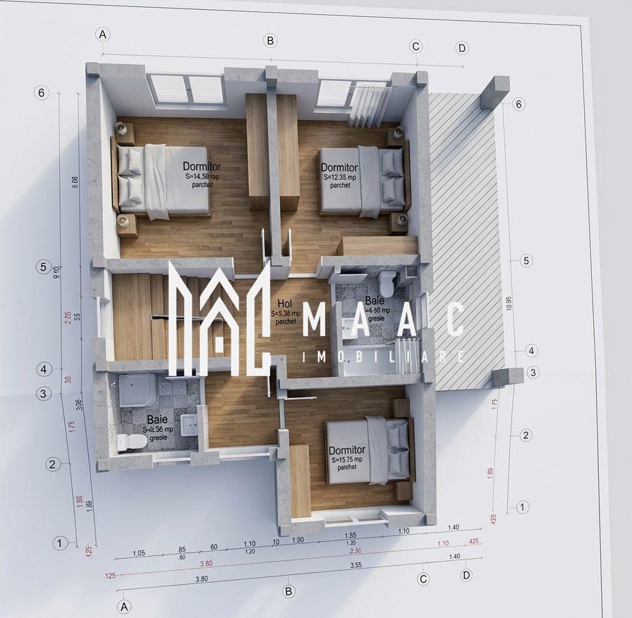 Casă Individuală | 5 camere | 132 MPU | Alb/Roșu | Șura Mică - 2