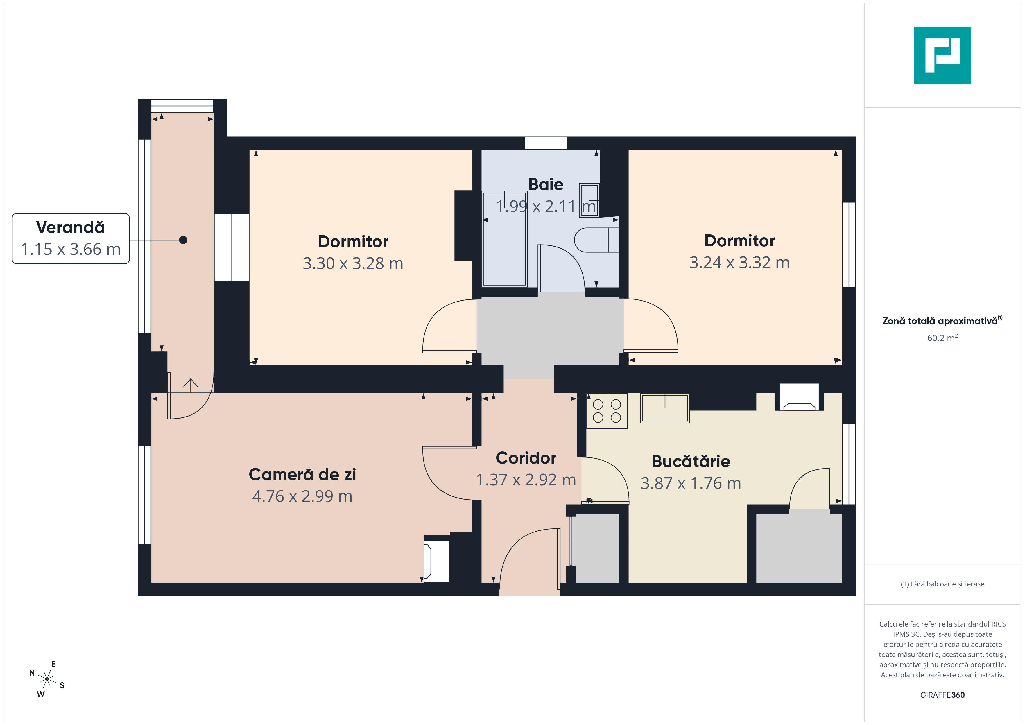Apartament cu 3 camere zonă centrala în Lipova - 8