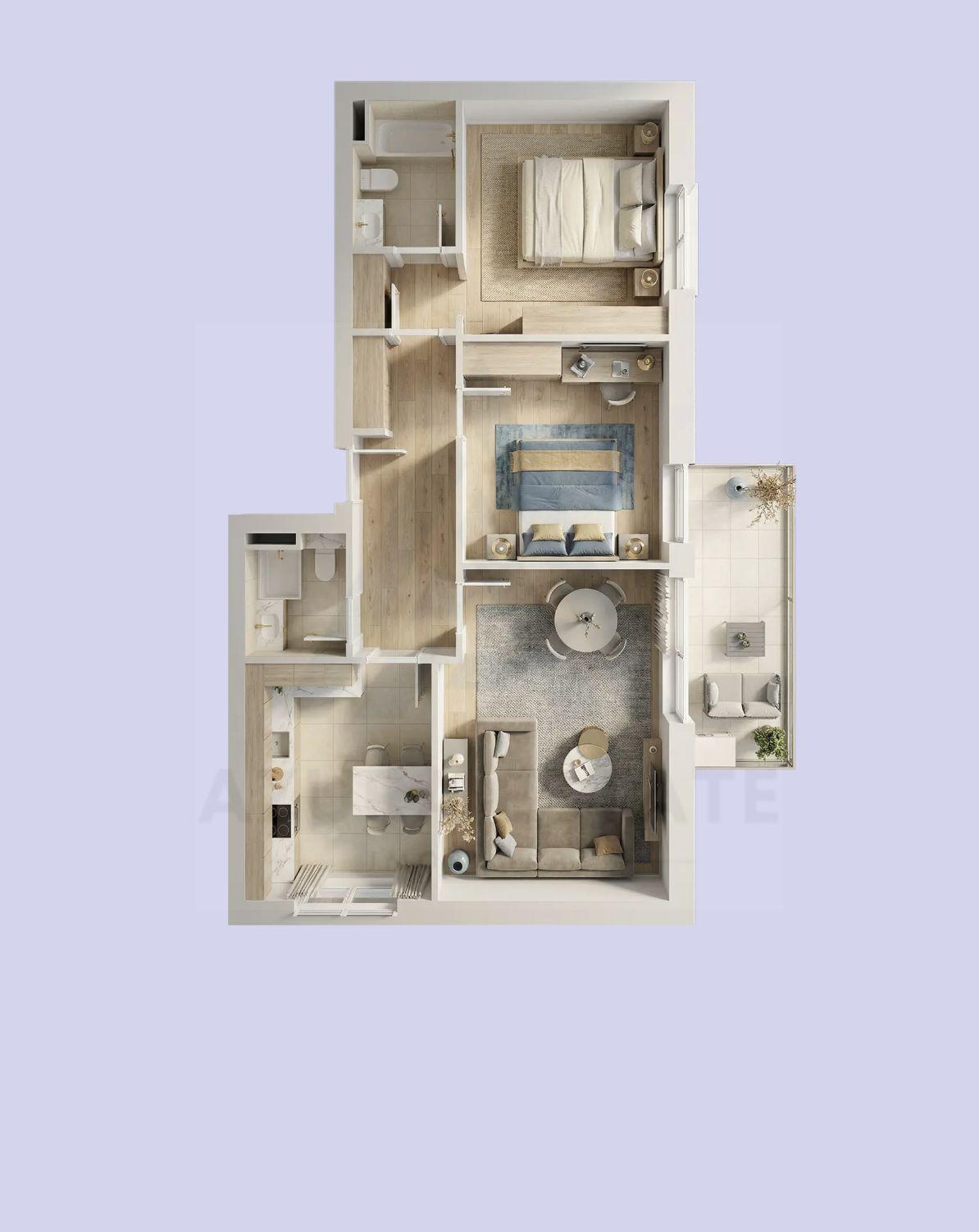 Apartament premium 76 mp utili 3 camere 2 bai etaj 2 Lacul lui Binder - 1