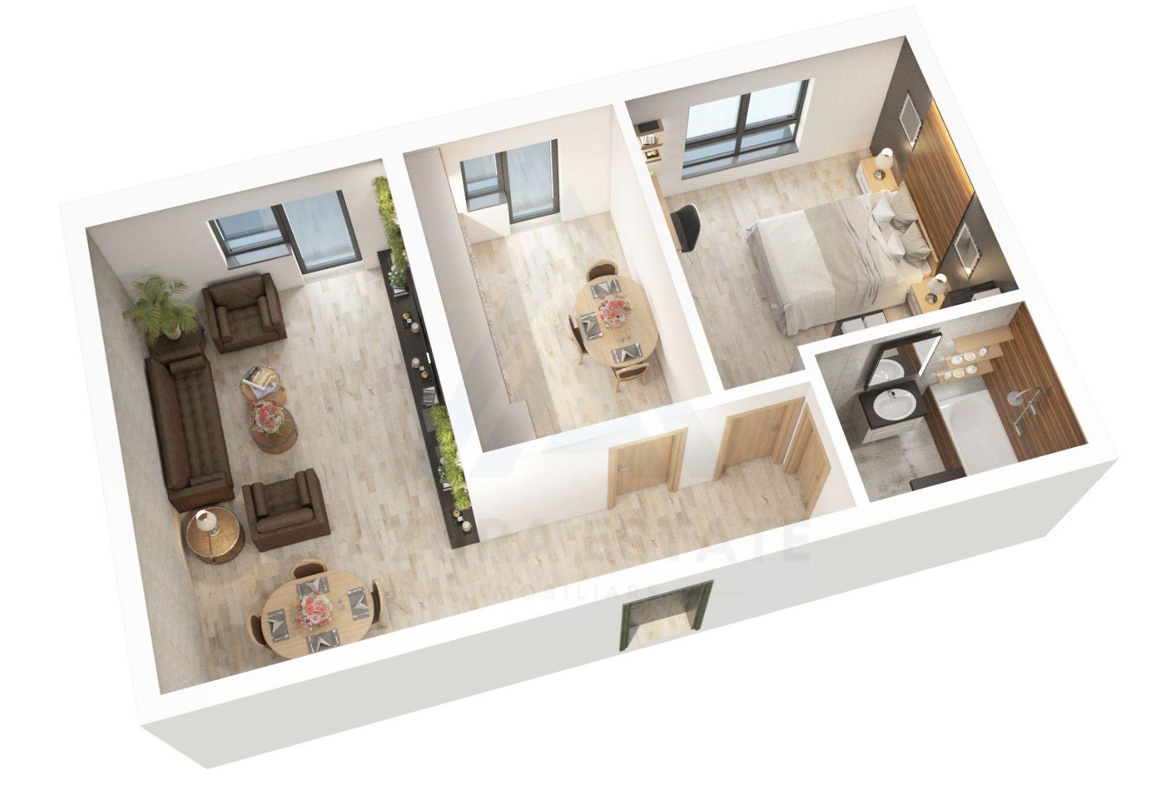 Apartament 56.15 mp utili 2 camere etaj 1 bucatarie inchisa Dna Stanca - 5