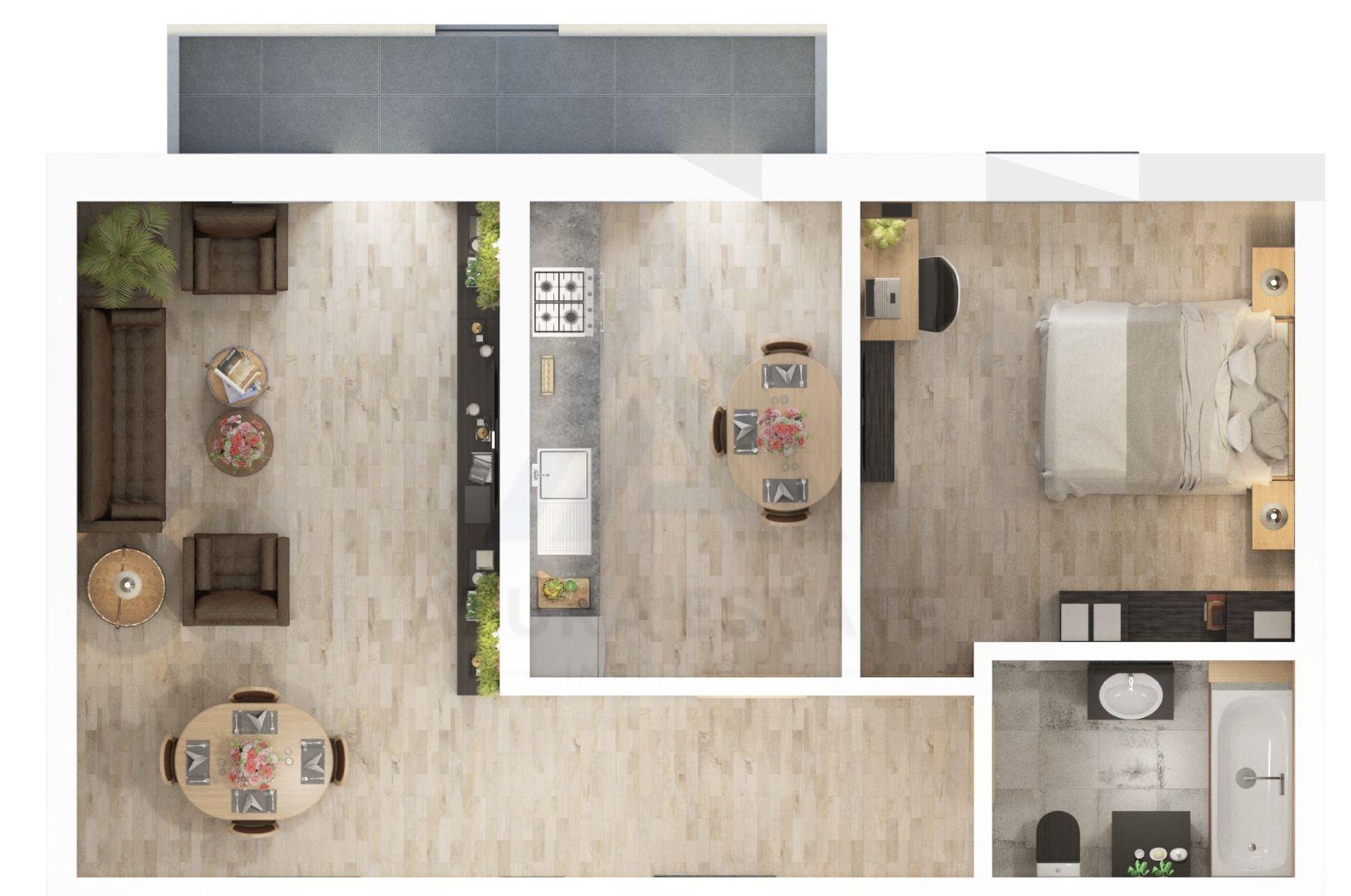 Apartament 56.15 mp utili 2 camere etaj 1 bucatarie inchisa Dna Stanca - 7