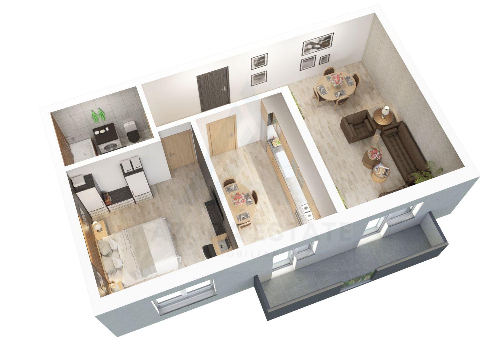 Apartament 56.15 mp utili 2 camere etaj 1 bucatarie inchisa Dna Stanca - 6