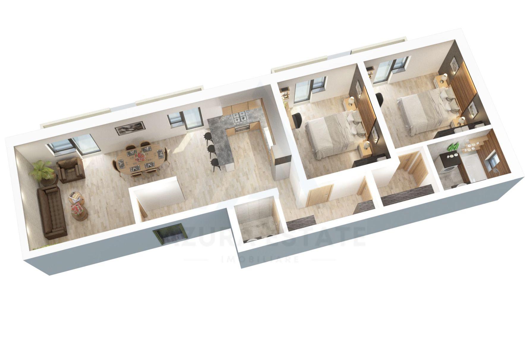 Apartament etaj 1 cu 78 mp utili 3 camere 2 bai 2 balcoane Dna Stanca - 10