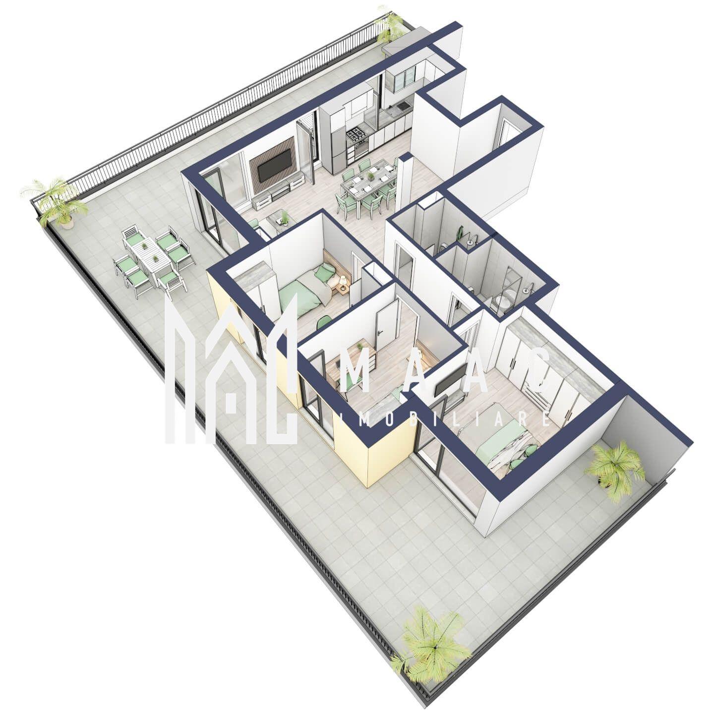 Penthouse 3 camere | Etaj 4 | Balcon 107.2 mp | Turnisor - 3