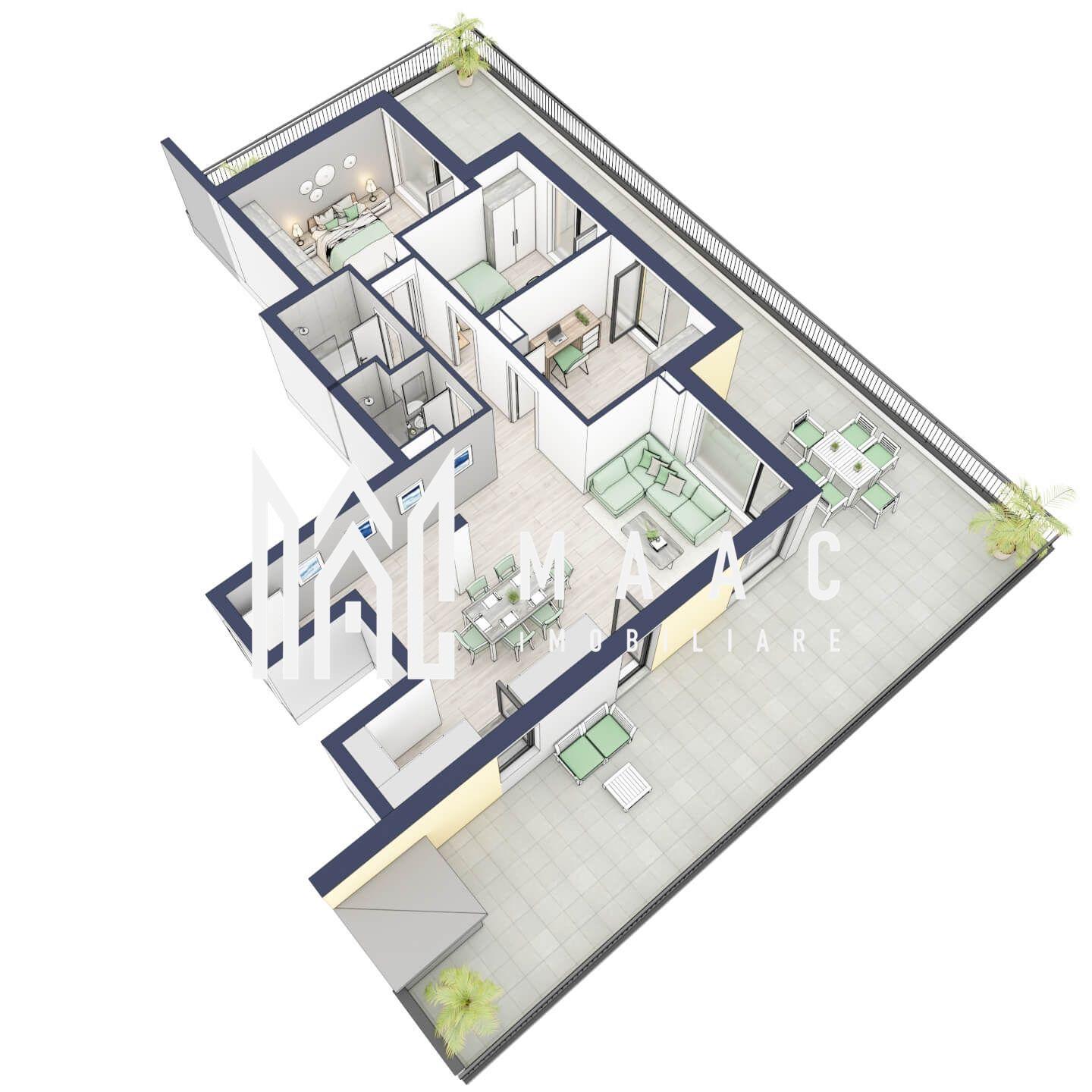 Penthouse 3 camere | Etaj 4 | Balcon 107.2 mp | Turnisor - 5