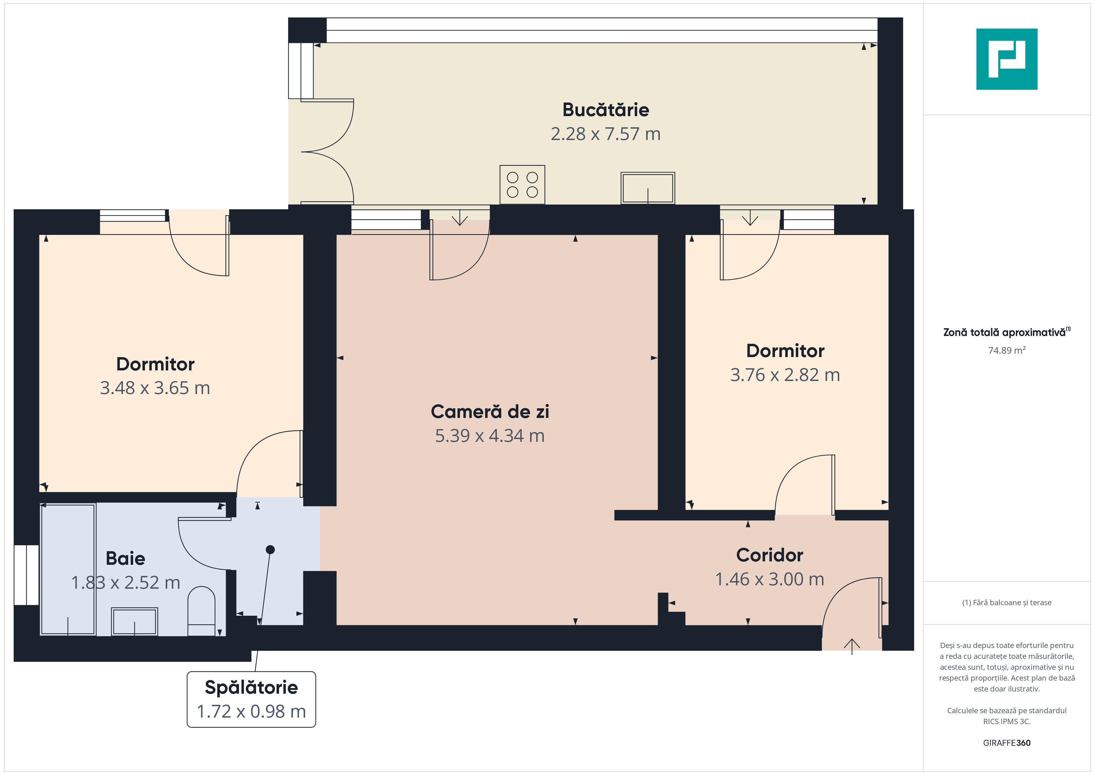Apartament modern cu 3 camere și curte privată generoasă – Dumbrăvița - 3