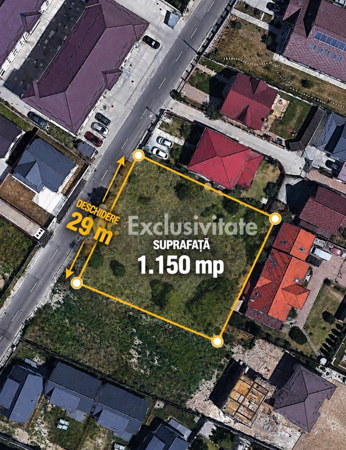 Teren intravilan Gavana Platou - 1150 mp, deschidere 29 m, Regim P+3+M - 3