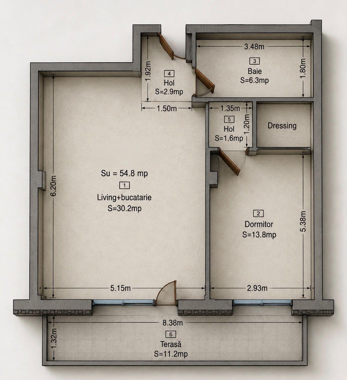 Apartament 2 camere, dressing, terasa, parcare, Parcul Poligon - 11