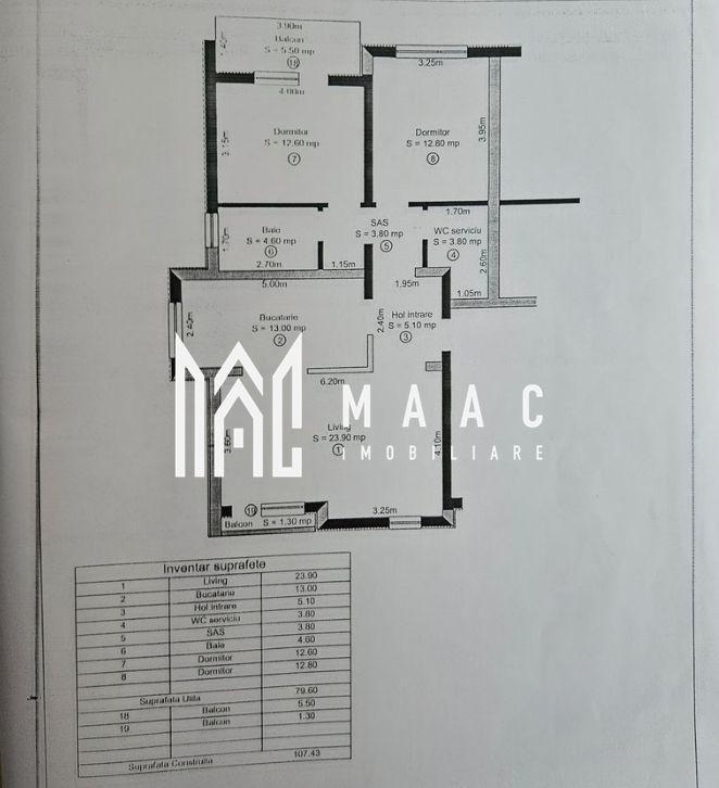 Apartament 3 camere | Decomandat | Etaj 1 | Parcare | Balcon - 14