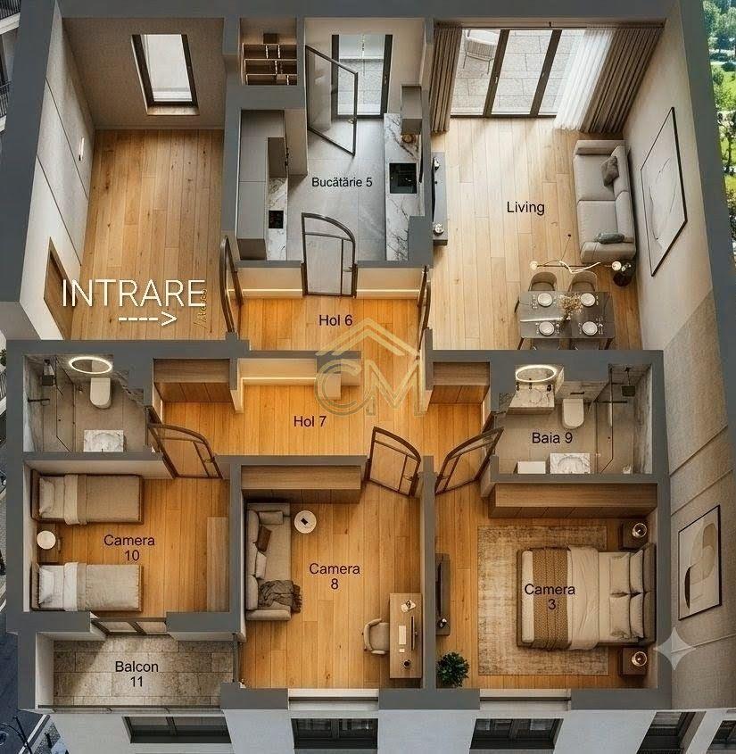 Apartament 4 Camere-2 Bai-2 Balcoane- Pivnita-80 MP - 2