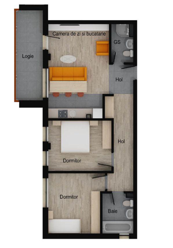 Apartament 3 camere, 2 bai, etaj intermediar, balcon, garaj, boxa - 6