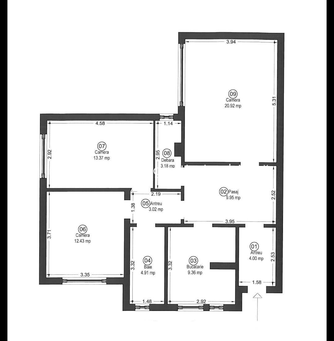 PRET NOU! Apartament decomandat 3 camere - str. Horia - COMISION 0% - 7