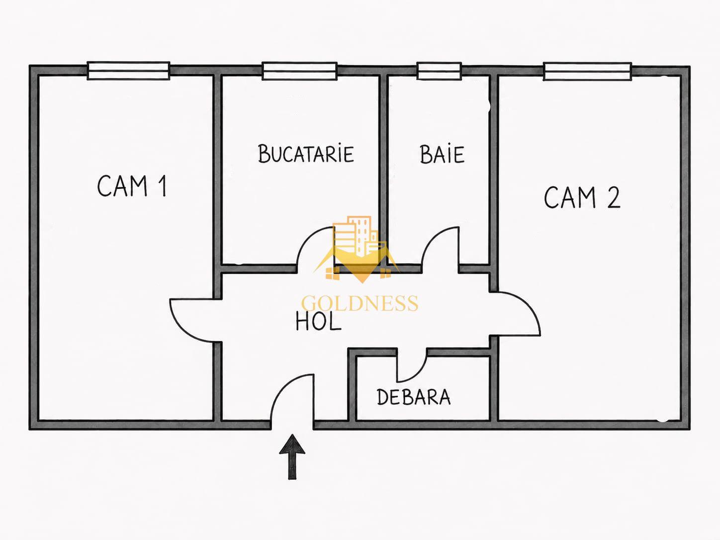 2 camere decomandate | Central, Mihai Viteazu| Etaj 2, orientat Sud| - 6