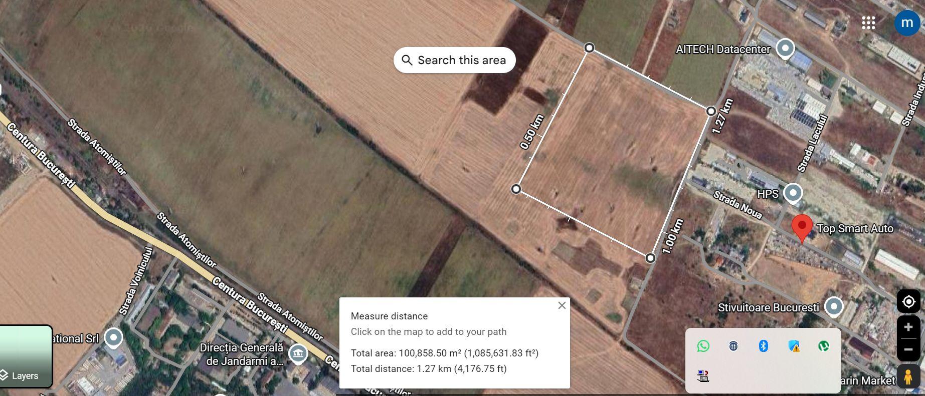 Vand teren intravilan 47.700 mp Magurele strada Fermei - 1