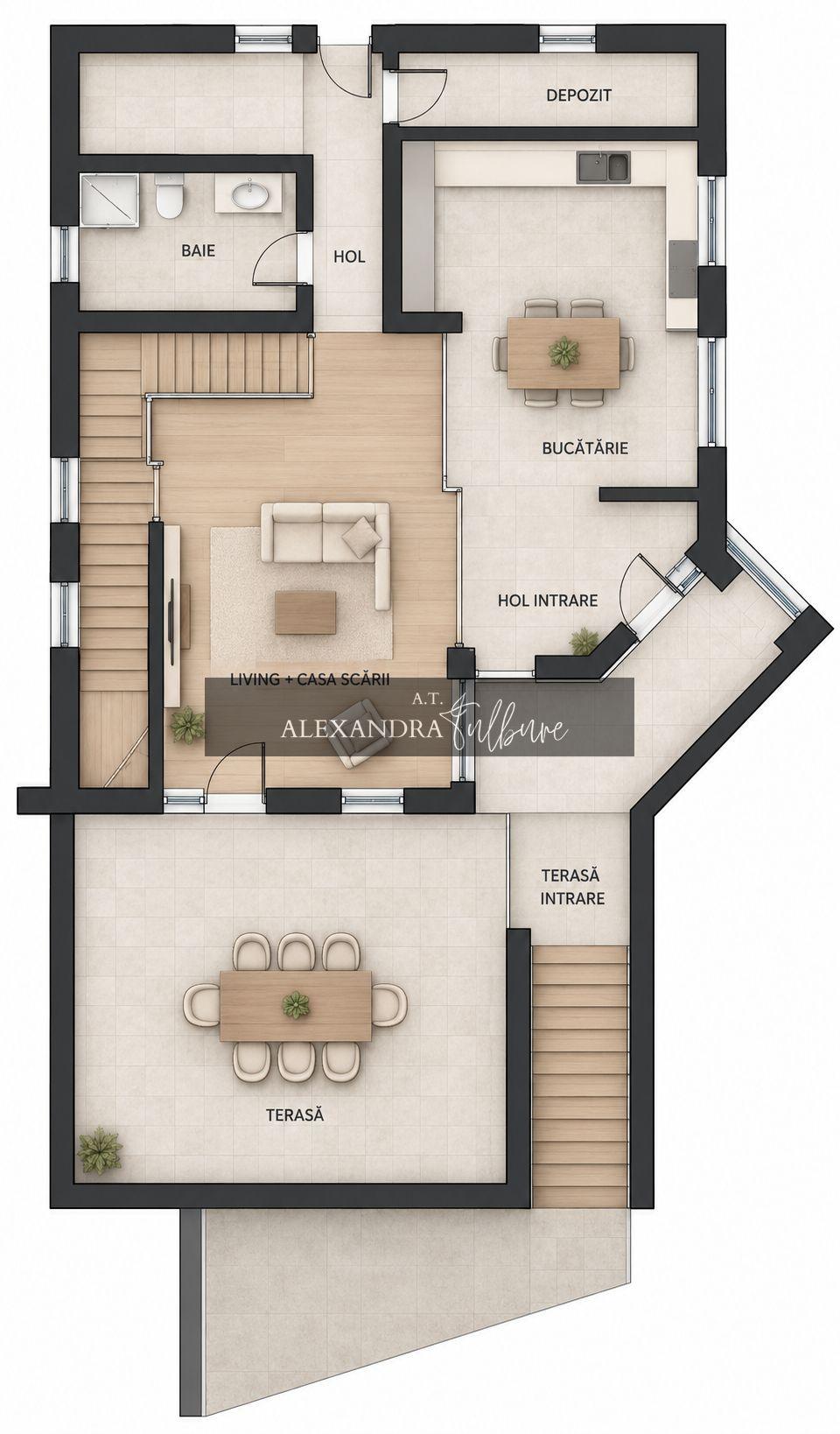 Casa individuala 4 camere, 3 bai, S+P+ET, garaj, terasa - 38