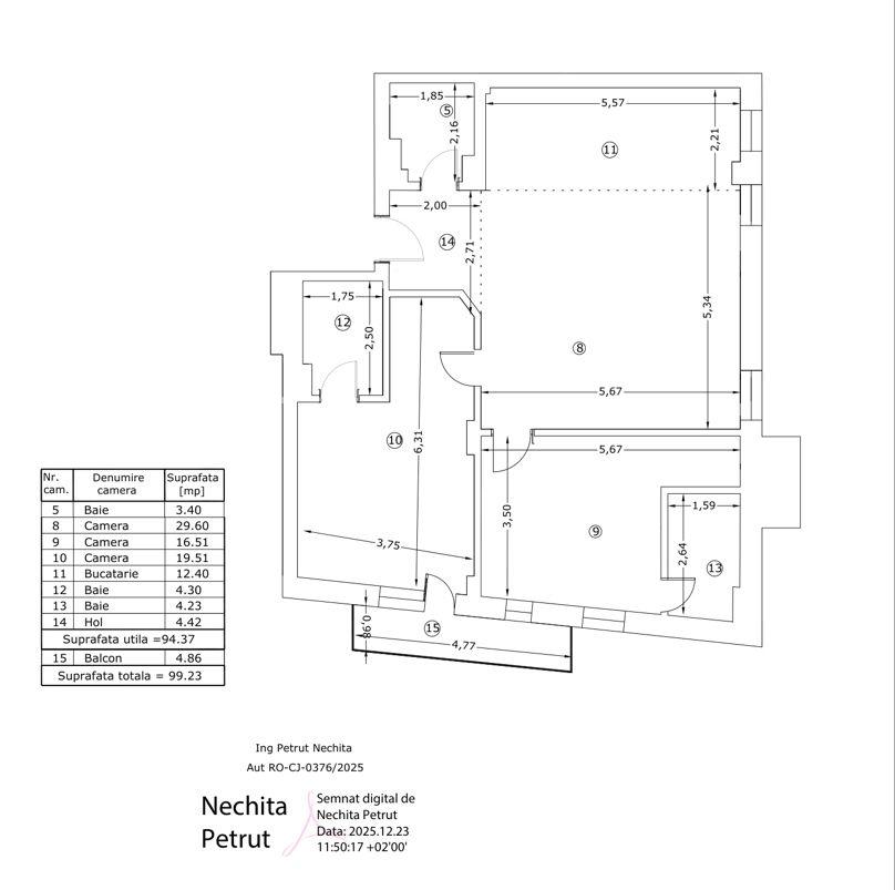 Vand Apartament 3 camere in imobil nou Pipera - 12