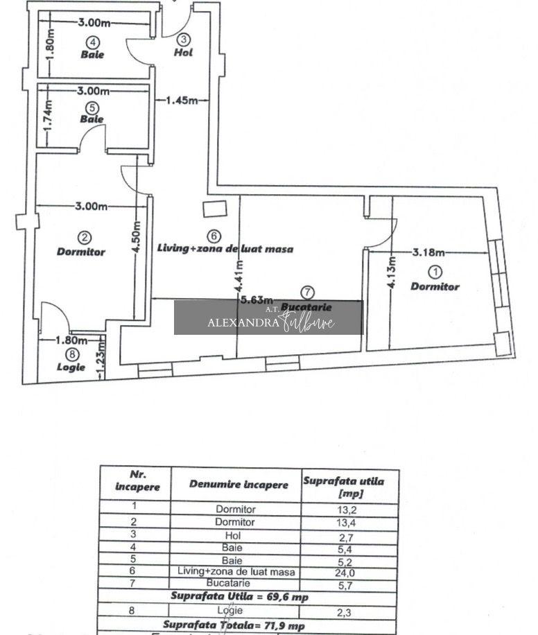 Apartament spațios | 3 camere | 2 băi | parcare | C. Baciului - 10