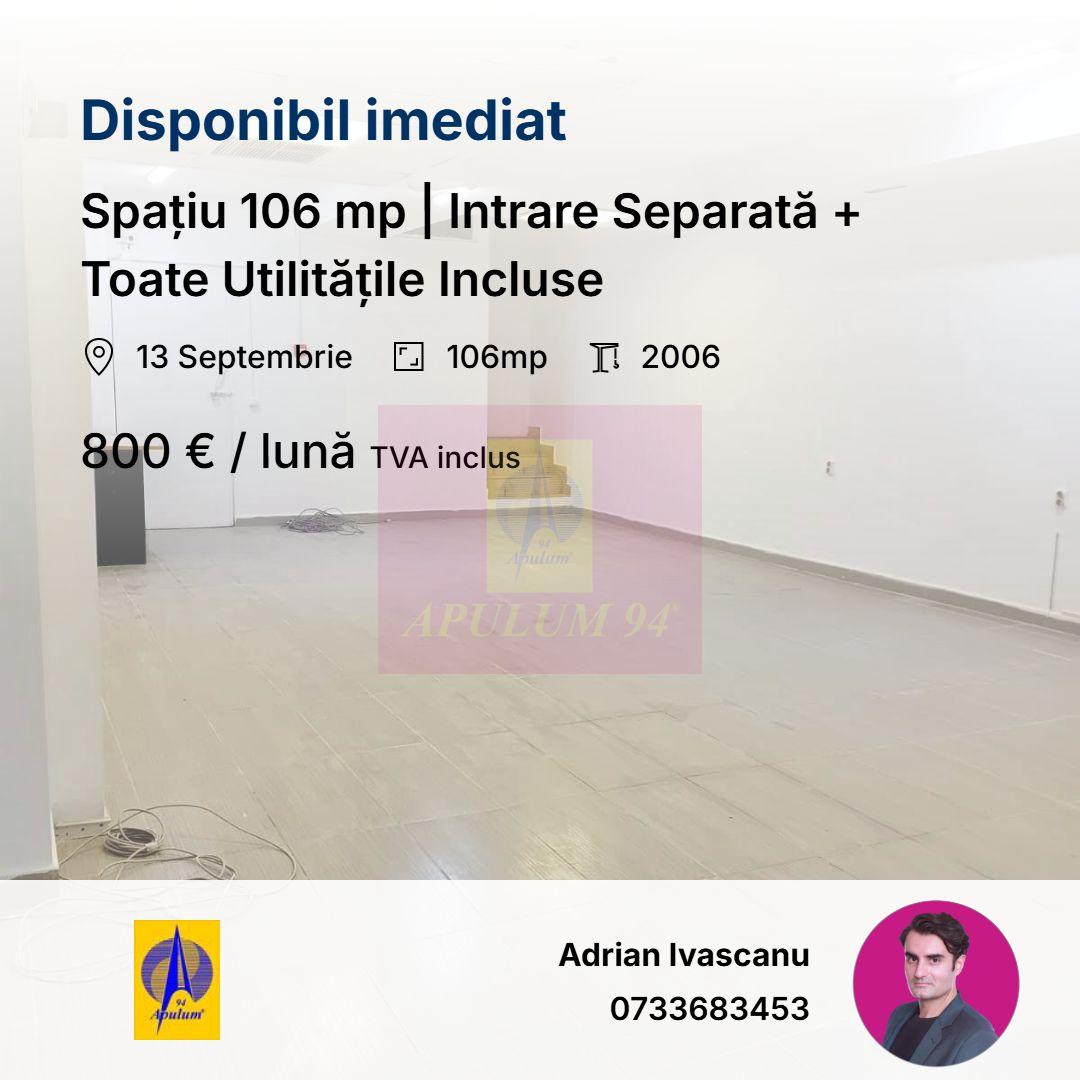Spațiu 106 mp | Intrare Separată + Toate Utilitățile Incluse - 1