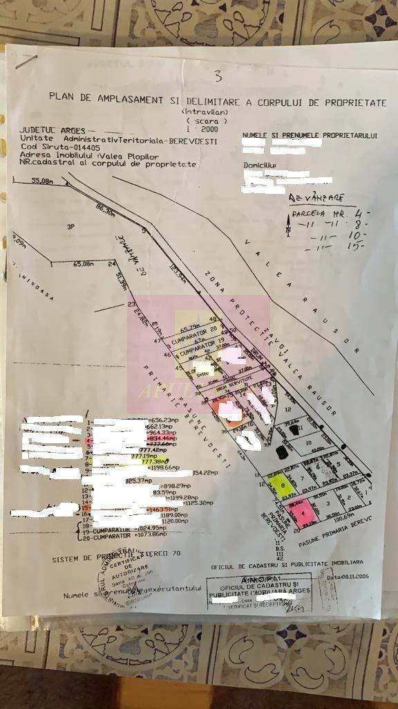 BEREVOIESTI (AG) SE VINDE TEREN 834 MP IN zona Pastravaria Rausor - 3