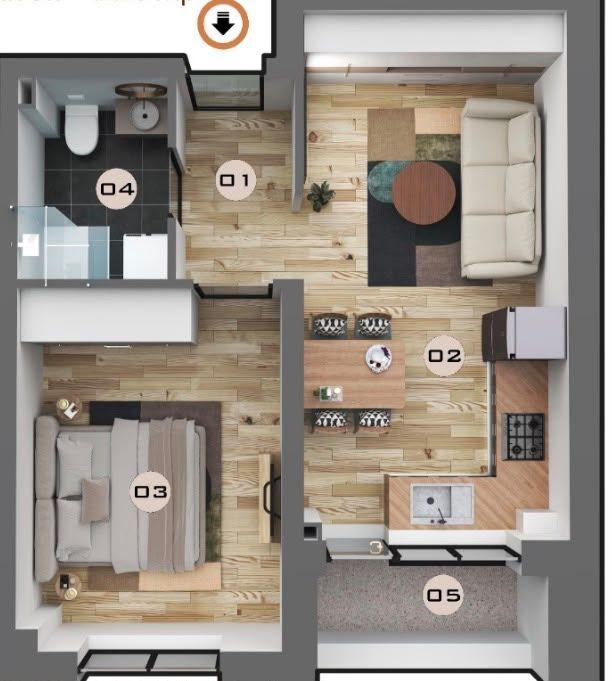 Apartament cu 2 camere Militari Residence - finalizare martie 2027 - 13