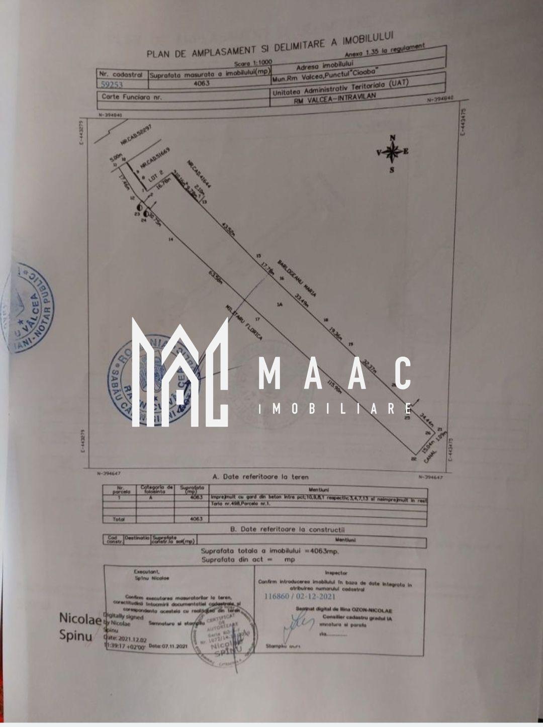 Teren intravilan de vânzare | Căzănești | Râmnicu Vâlcea | 4.063 mp - 2