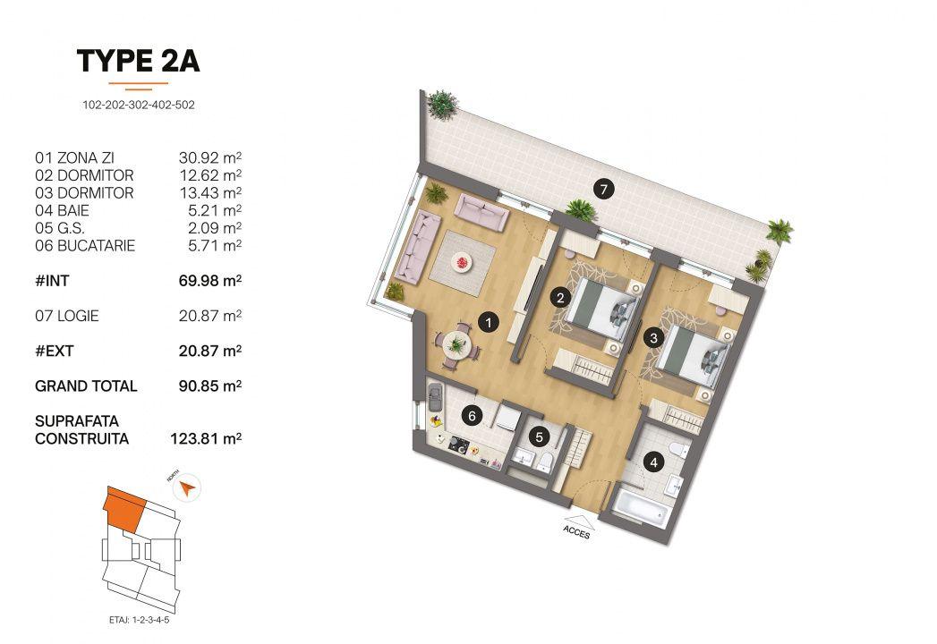 Tomis Plus - Celine Elegance - Vânzare apartament cu 3 camere, etaj 2. - 2