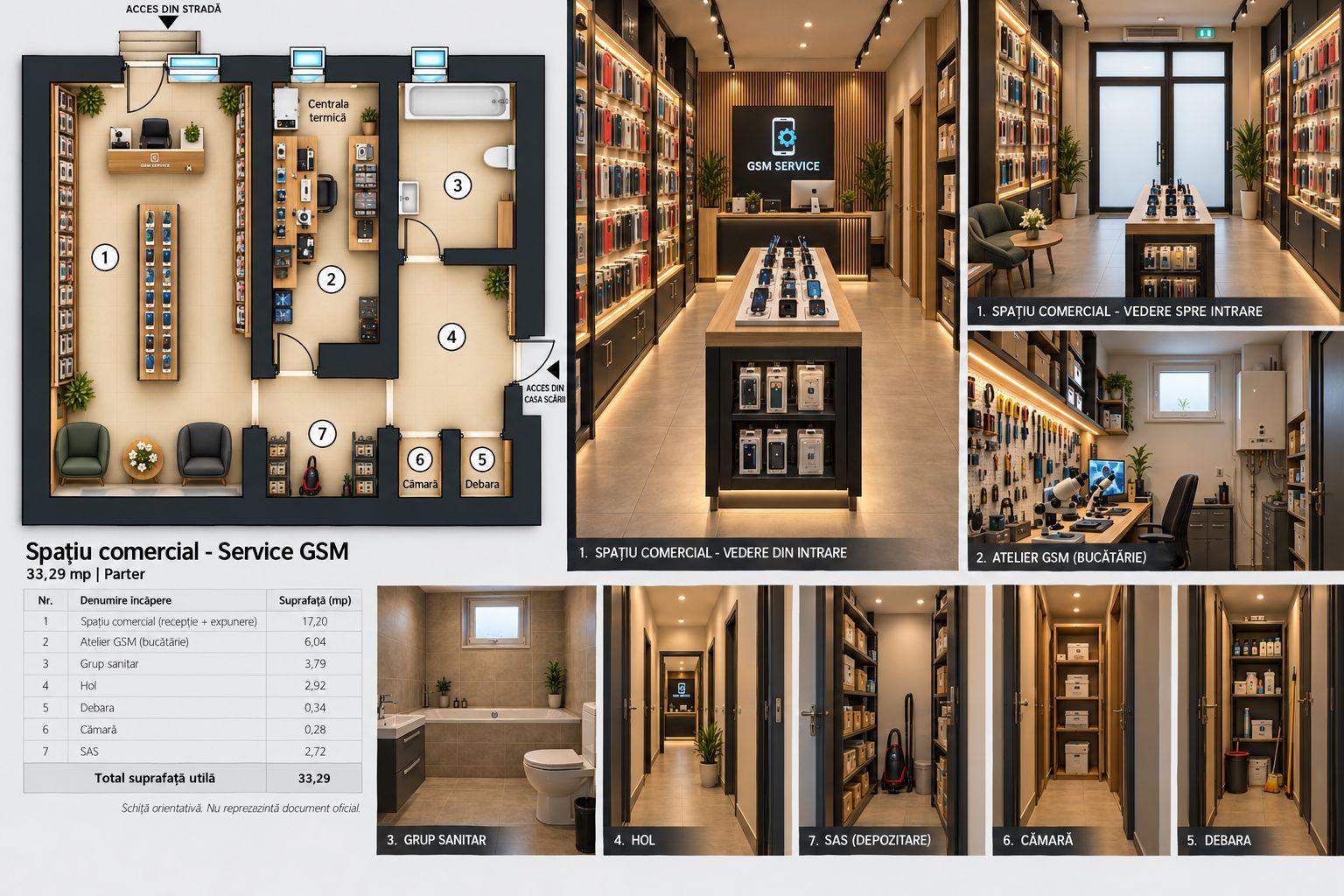 Spatiu comercial de inchiriat | 33,29 mp | Acces stradal | Crangasi - 7