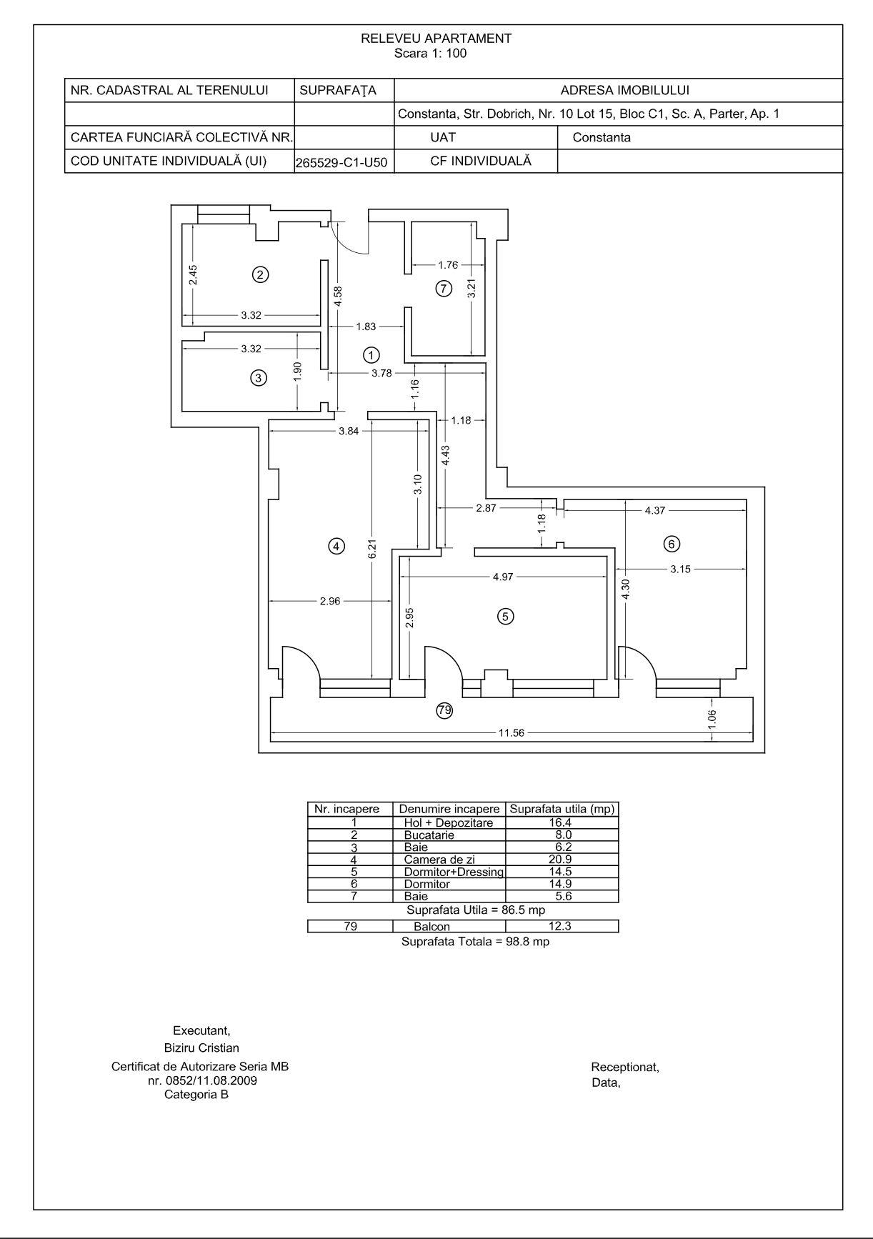 Tomis Nord/Carrefour-Apartament 3 camere decomandate, bloc nou. - 22