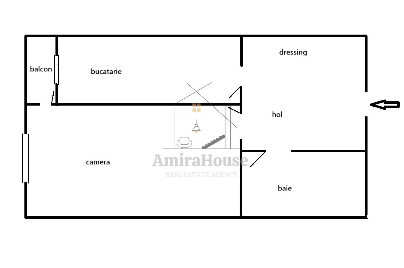 Apartament 1 camera, decomandat, 38 mp, str Calea Turzii - 15