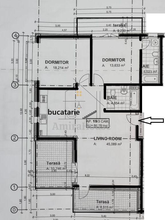 Apartament 3 camere, 90 mp, terase 30 mp, finisat, Floresti str Sesul de Sus - 18