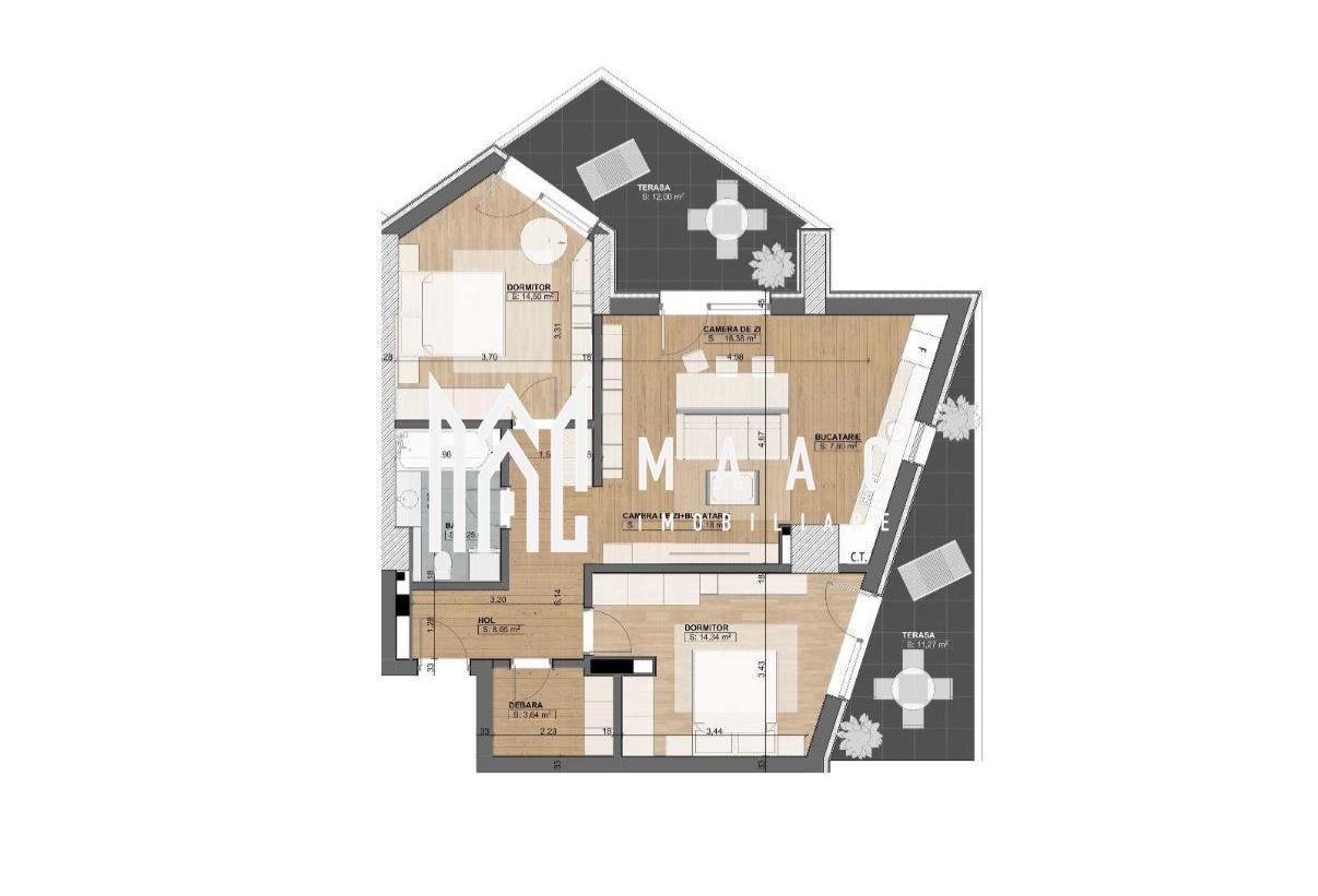Apartament 3 camere nou | 2 balcoane | Parcare | Decomandat - 9
