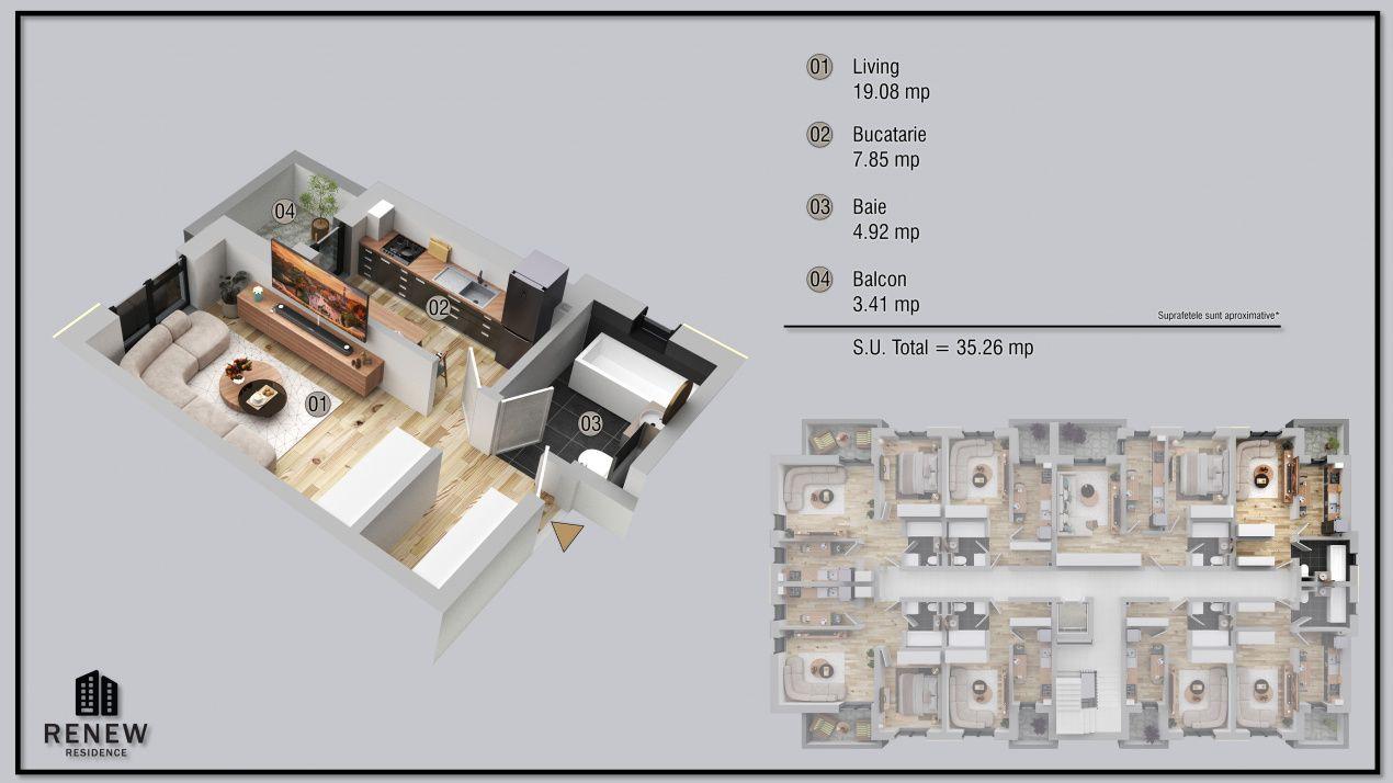 Garsoniera in zona Militari Residencei finalizare aprilie 2026 - 4