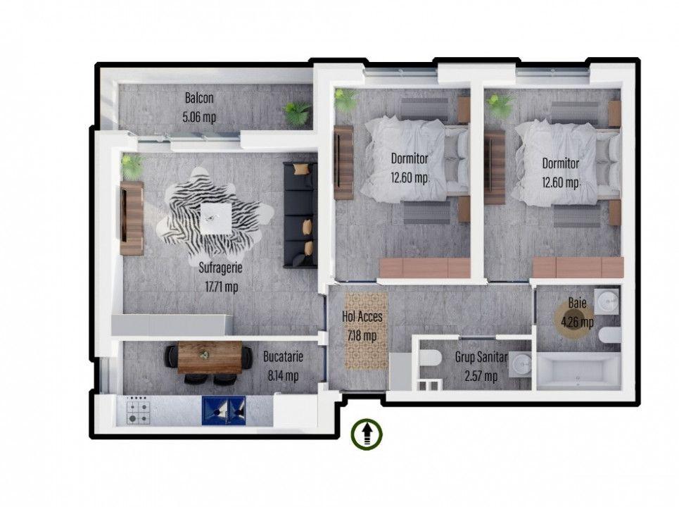 Apartament 3 camere decomandat - Militari Residence - 1