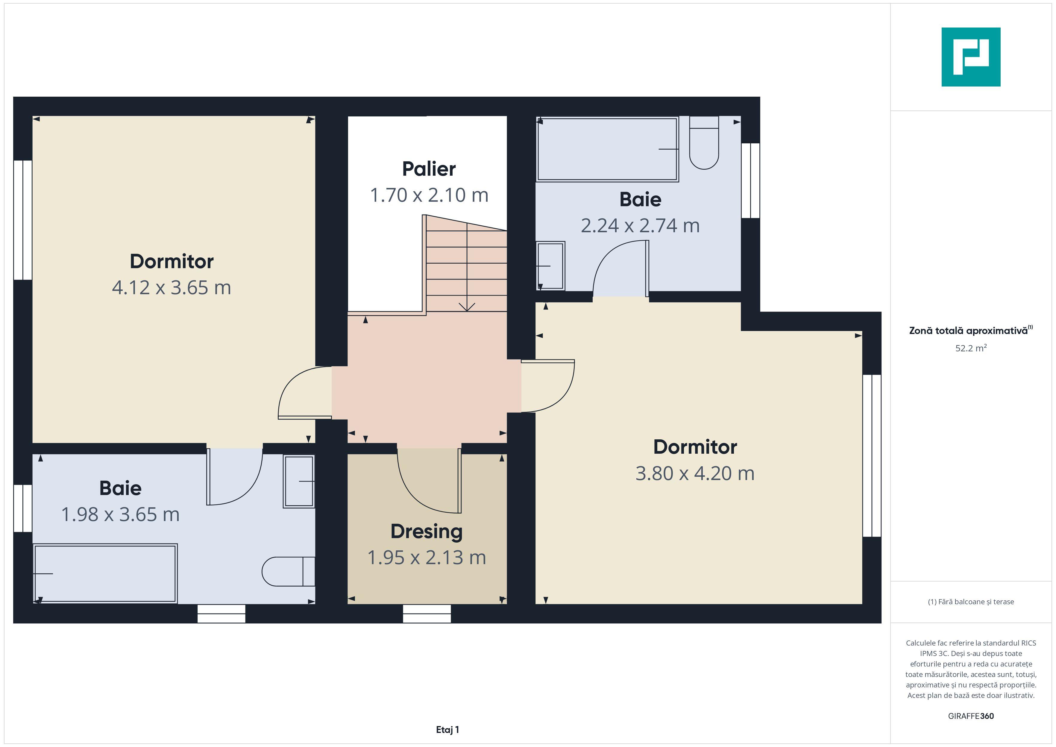 Duplex semi-finisat cu 3 camere, 3 băi în Pișchia - 11