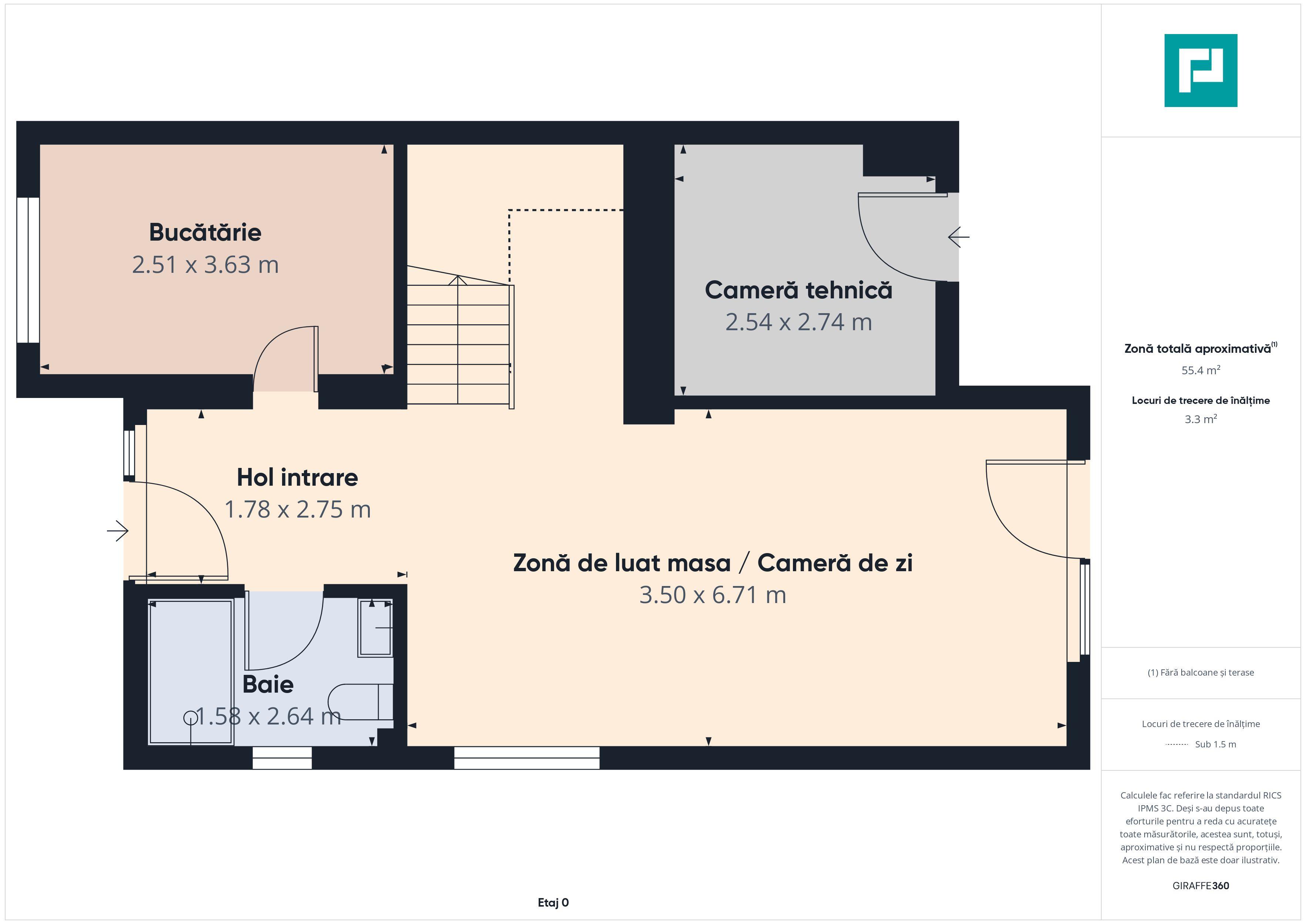 Duplex semi-finisat cu 3 camere, 3 băi în Pișchia - 4