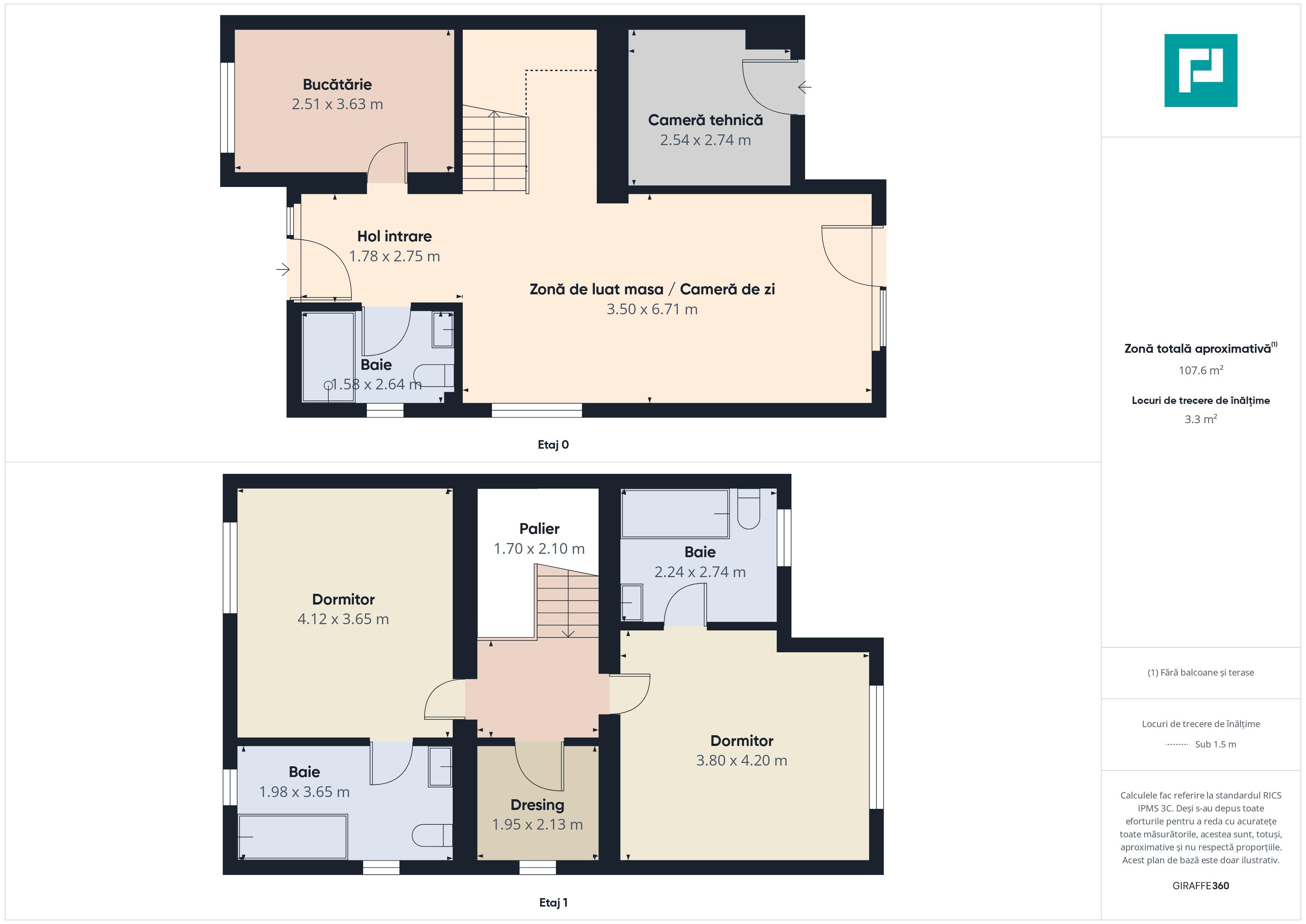 Duplex semi-finisat cu 3 camere, 3 băi în Pișchia - 13