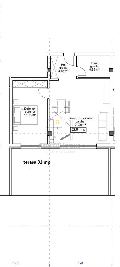 Apartament 2 camere, finisat, parcare, terasa 31 mp, str Sub Cetate, Floresti - 23