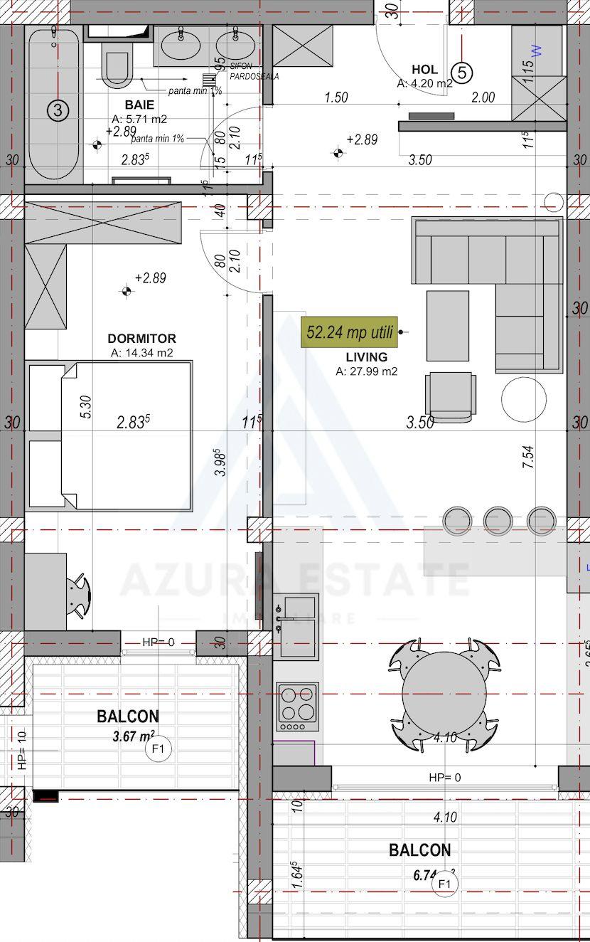Apartament modern 2 camere utilat premium etaj 1 in cartier DaVinci - 14
